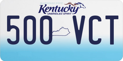 KY license plate 500VCT