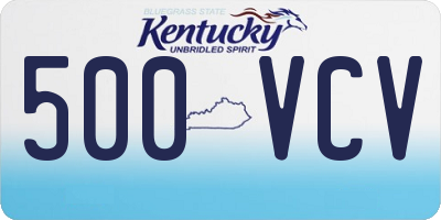 KY license plate 500VCV