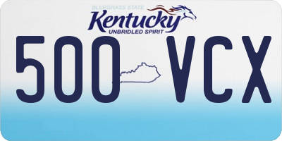 KY license plate 500VCX