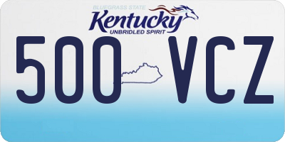 KY license plate 500VCZ