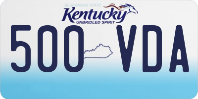 KY license plate 500VDA