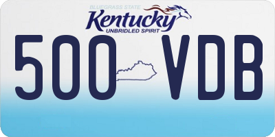 KY license plate 500VDB