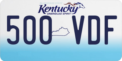 KY license plate 500VDF