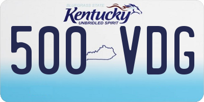 KY license plate 500VDG