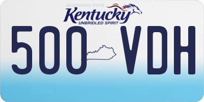 KY license plate 500VDH