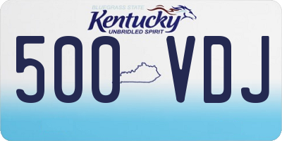 KY license plate 500VDJ