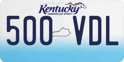 KY license plate 500VDL