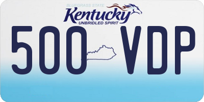 KY license plate 500VDP