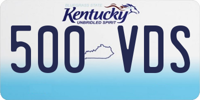 KY license plate 500VDS