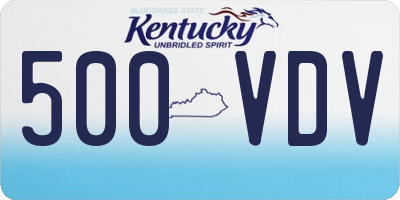 KY license plate 500VDV