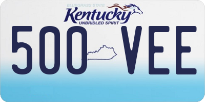 KY license plate 500VEE