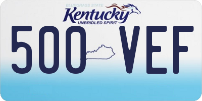 KY license plate 500VEF