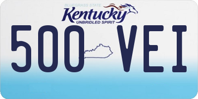 KY license plate 500VEI