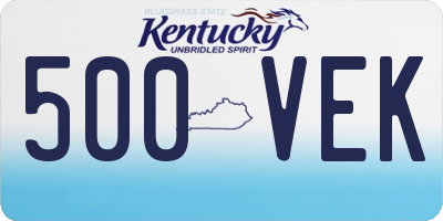 KY license plate 500VEK