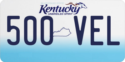KY license plate 500VEL