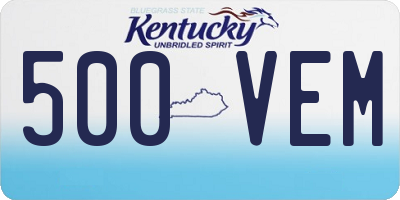 KY license plate 500VEM