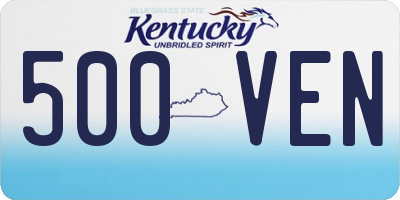 KY license plate 500VEN
