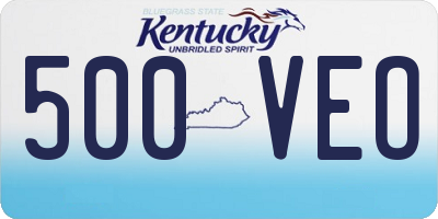 KY license plate 500VEO