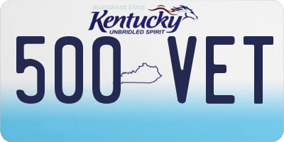 KY license plate 500VET