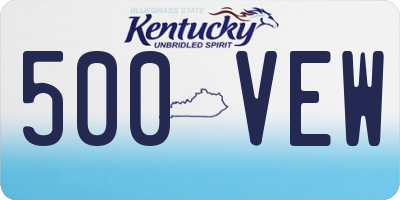 KY license plate 500VEW