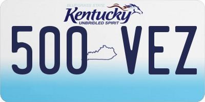 KY license plate 500VEZ