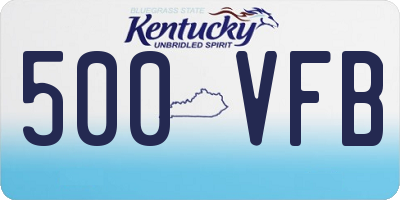 KY license plate 500VFB