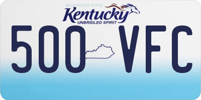 KY license plate 500VFC