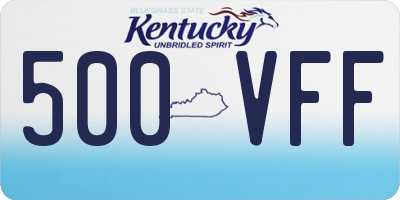 KY license plate 500VFF