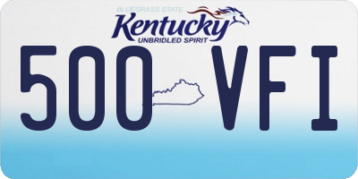 KY license plate 500VFI