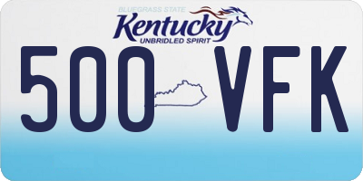 KY license plate 500VFK