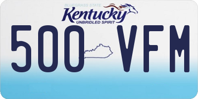 KY license plate 500VFM