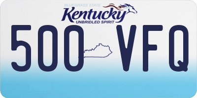 KY license plate 500VFQ