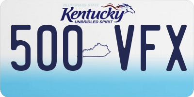 KY license plate 500VFX