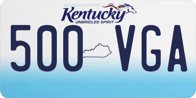 KY license plate 500VGA