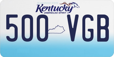 KY license plate 500VGB