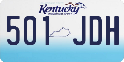 KY license plate 501JDH