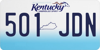 KY license plate 501JDN
