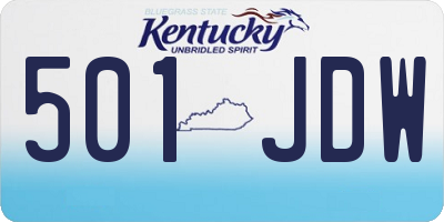 KY license plate 501JDW