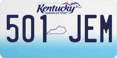 KY license plate 501JEM