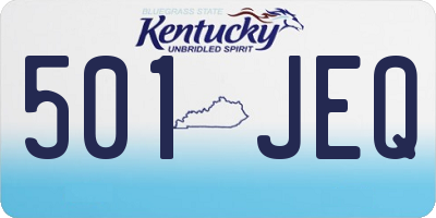 KY license plate 501JEQ