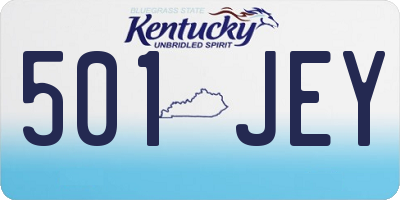 KY license plate 501JEY