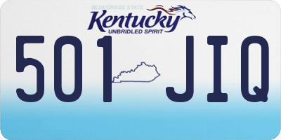KY license plate 501JIQ