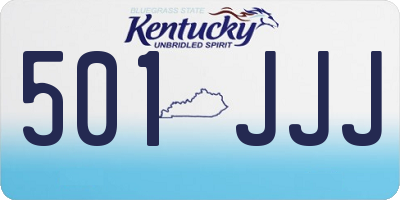 KY license plate 501JJJ