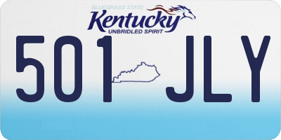 KY license plate 501JLY