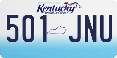 KY license plate 501JNU