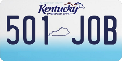 KY license plate 501JOB