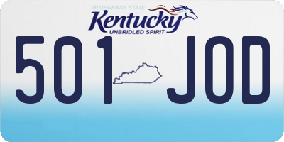 KY license plate 501JOD