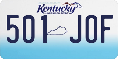 KY license plate 501JOF