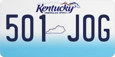 KY license plate 501JOG