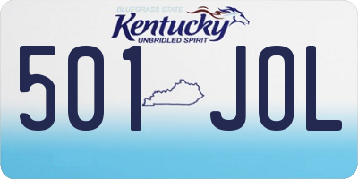KY license plate 501JOL